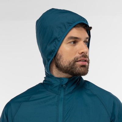 Jaqueta Corta-Vento Masculina Oxer com Capuz Packable Tecido Plano Corrida - Foto 4