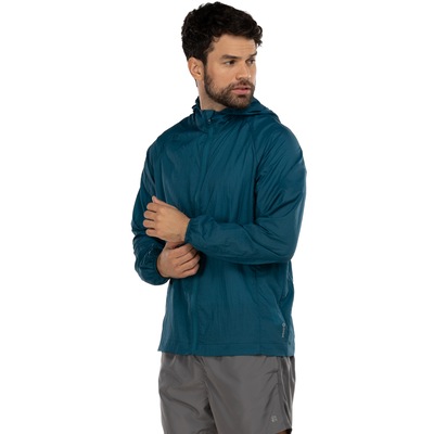Jaqueta Corta-Vento Masculina Oxer com Capuz Packable Tecido Plano Corrida - Foto 1