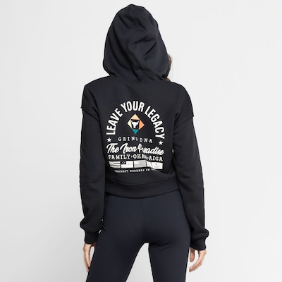 Jaqueta de Moletom Cropped Feminina Under Armour com Capuz Project Rock HW Terry - Foto 3
