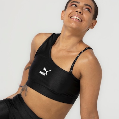 Top Puma sem Bojo Baixa Sustentação Dare To Crop - Foto 5