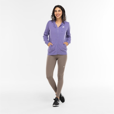 Jaqueta Feminina Nike com Capuz Sportswear Club FLC FZ - Foto 4
