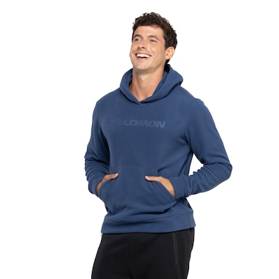 Blusão Masculino Salomon com Capuz Polar Lt Navy - Foto 2