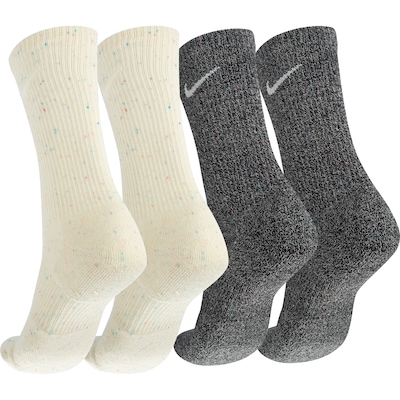 Kit de Meias Cano Alto Nike Everyday Plus Cush Crew com 2 Pares - Adulto - Foto 2