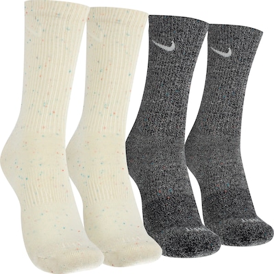 Kit de Meias Cano Alto Nike Everyday Plus Cush Crew com 2 Pares - Adulto - Foto 1