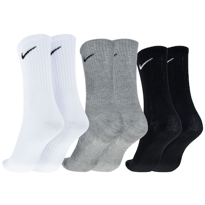 Kit de Meias Cano Alto Nike Everyday Lightweight Crew com 3 Pares - Adulto - Foto 2