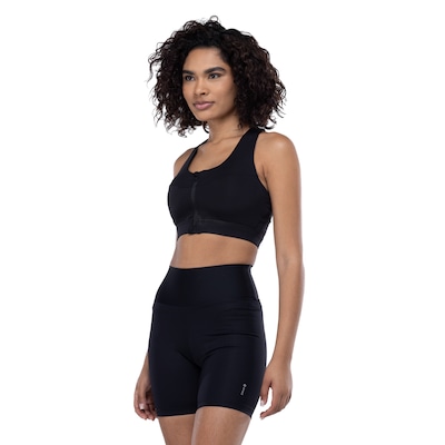 Top Fitness com Bojo Removível Oxer Alta Sustentação Zíper - Adulto - Foto 2