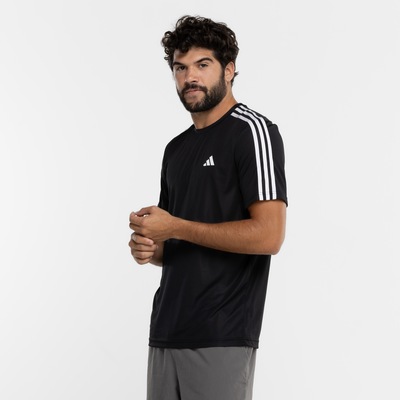 Camiseta Masculina adidas Manga Curta Essentials 3 Listras - Foto 5