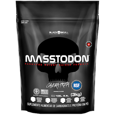 Hipercalórico Black Skull Masstodon Refil - Morango - 3 Kg - Foto 1