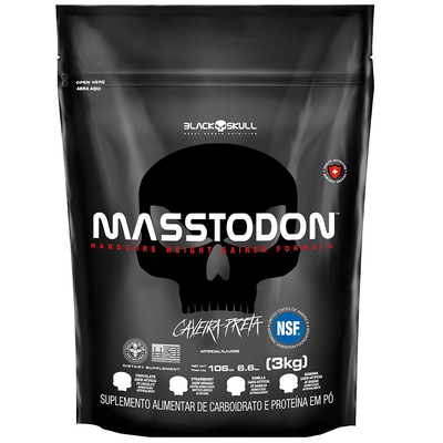 Hipercalórico Black Skull Masstodon Refil - Baunilha - 3 Kg - Foto 1