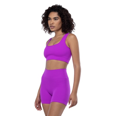 Top Fitness sem Bojo Oxer Média Sustentação Canelado Sem Costura - Foto 2