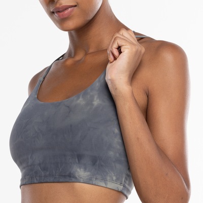 Top Fitness com Bojo Removível Oxer Baixa Sustentação Alongado Heat Tie Dye Adulto - Foto 4