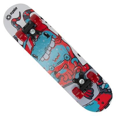 Skate Infantil Spin Monster com Kit Protetor Capacete + 1 Par de Cotoveleira + 1 Par de Joelheira - Foto 5