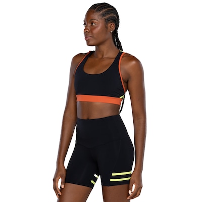 Top Fitness sem Bojo Lauf Baixa Sustentação Neon - Adulto - Foto 2