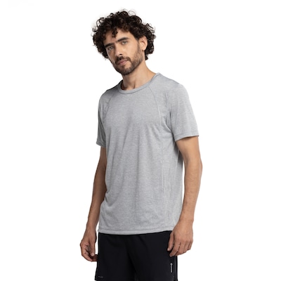 Camiseta Masculina Oxer Manga Curta Média Compressão Flat Mescla - Foto 2