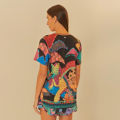 Camiseta Feminina Farm Manga Curta Dry Onça Cool - Foto 2
