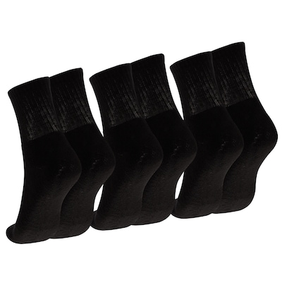 Kit de Meias Cano Médio Oxer com 3 Pares Atoalhada Tamanho 34 a 38 Adulto - Foto 2