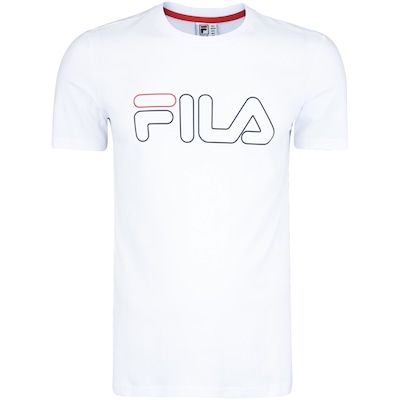 Camiseta Masculina Fila Manga Curta Letter Outline - Foto 1
