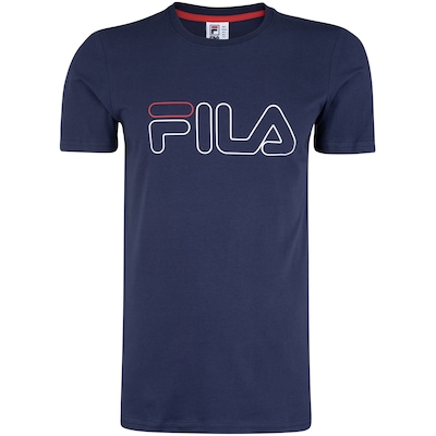 Camiseta Masculina Fila Manga Curta Letter Outline - Foto 1