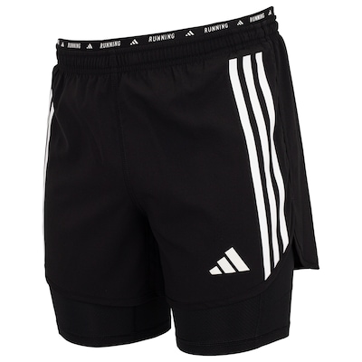 Bermuda 2 em 1 Masculina adidas Own The Run Excite 3 Stripes - Foto 1