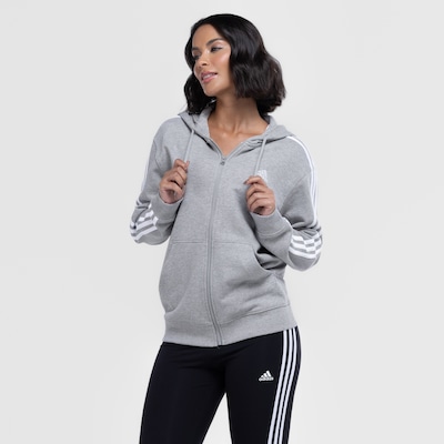 Jaqueta Feminina adidas com Capuz 3 Stripes - Foto 6