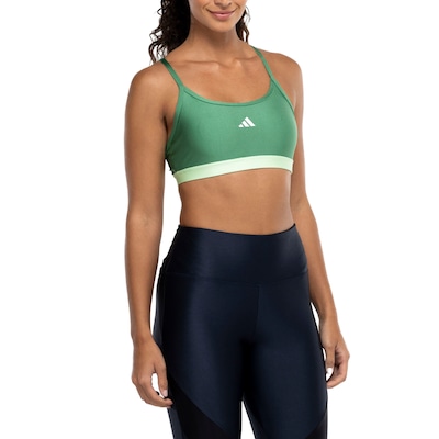 Top Fitness sem Bojo adidas Baixa Sustentação Latin Fit Solid Adulto - Foto 1