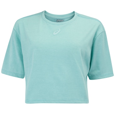 Blusa Cropped Feminina ASICS Manga Curta Malha - Foto 1