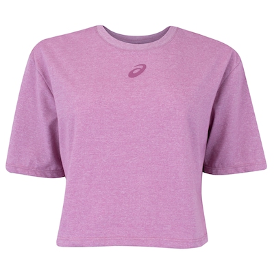 Blusa Cropped Feminina ASICS Manga Curta Malha - Foto 1