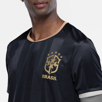 Camiseta Seleção do Brasil CBF Masculina Jacquard - Foto 5