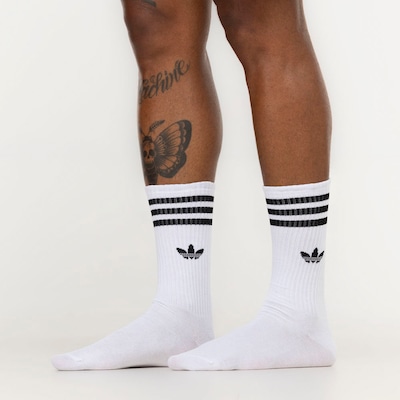 Kit de Meia adidas Originals Cano Alto Crew Solid 3 Pares - Foto 3