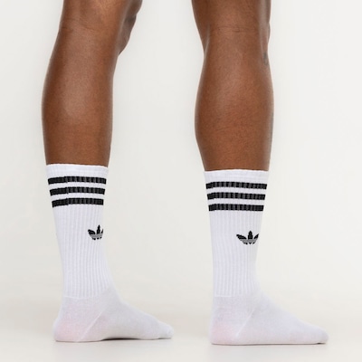 Kit de Meia adidas Originals Cano Alto Crew Solid 3 Pares - Foto 4