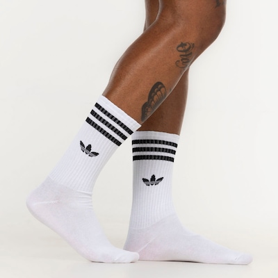 Kit de Meia adidas Originals Cano Alto Crew Solid 3 Pares - Foto 5