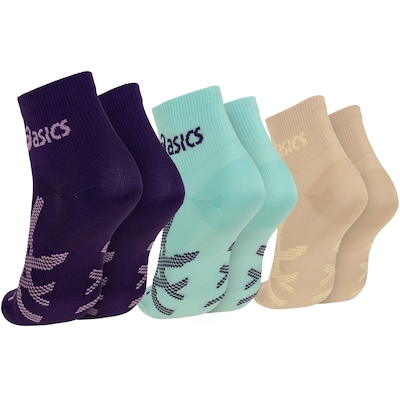 Kit 3 Pares de Meias ASICS Cano Baixo Quarter Tamanho 34-38 Adulto - Foto 2