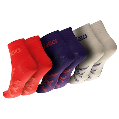Kit 3 Pares de Meias ASICS Cano Baixo Quarter Tamanho 34-38 Adulto - Foto 2