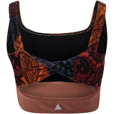 Top Fitness sem Bojo Lauf Baixa Sustentação Torsion Estampado Paisley Adulto - Foto 2