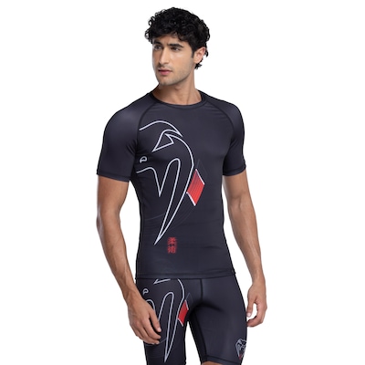Camiseta Masculina Venum Manga Curta Rashguard Black Belt Dark - Foto 2