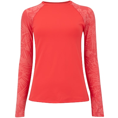 Camiseta de Natação Feminina Oxer Manga Longa Estampada Proteção UV 50+ - Foto 1