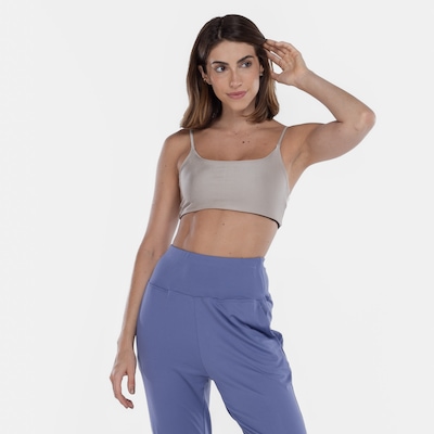 Top Fitness sem Bojo Oxer Baixa Sustentação Brilho Reversível Adulto - Foto 5