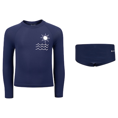 Conjunto Infantil Oxer Camiseta Manga Longa + Sunga com Proteção UV Menino - Foto 1
