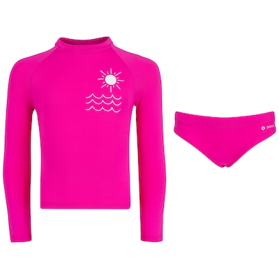 Conjunto Infantil Oxer Camiseta Manga Longa + Sunkini com Proteção UV Menina - Foto 1