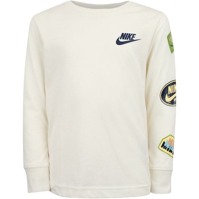 Camiseta Infantil Nike Manga Longa Retrô Sticker - Foto 1