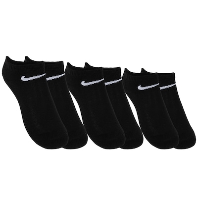Kit 3 Pares de Meias Nike Cano Invisível Basic No Show Tamanho 23 a 28  Infantil - Foto 1