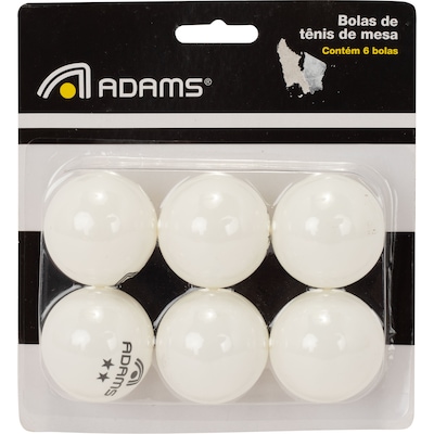 Kit de Bola de Tênis de Mesa Adams 6 Unidades - Foto 1