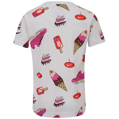 Camiseta Infantil Nike Manga Curta Sole Food Print Neutral - Foto 2