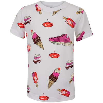 Camiseta Infantil Nike Manga Curta Sole Food Print Neutral - Foto 1