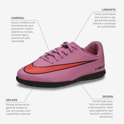 Chuteira Futsal Nike Mercurial Vapor 16 Club IC Júnior - Foto 2