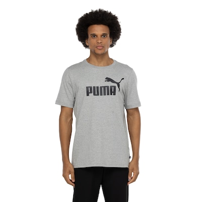 Camiseta Masculina Puma Manga Curta ESS Tee Logo - Foto 2