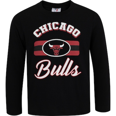 Camiseta do Chicago Bulls Infantil NBA Manga Longa Placement N0324 - Foto 1