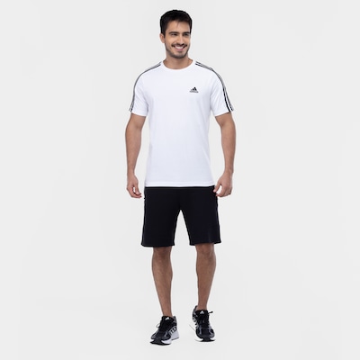 Camiseta Masculina adidas Manga Curta 3 Stripes - Foto 4
