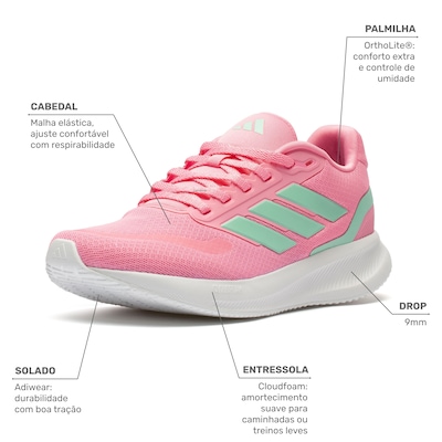 Tênis adidas RunFalcon 5 Feminino - Foto 3
