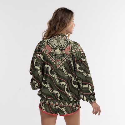 Jaqueta Bomber Feminina Farm Nylon Lenço Tucano Gráfico - Foto 2
